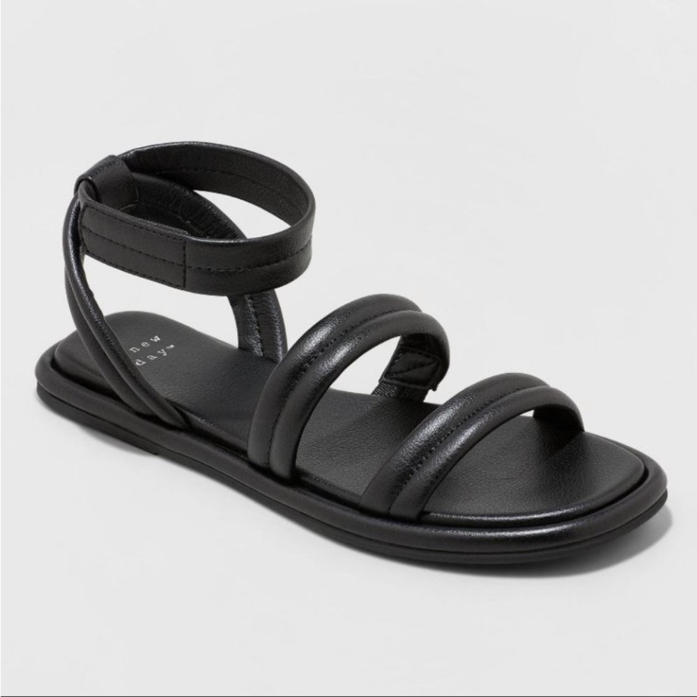Women's Ottie Ankle Strap Sandals Black - A New Day™